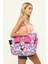 Kadın Plaj Çantası, Fonksiyonel Baskılı Plaj Çantası, Beach Bag, Flamingo Desenli Fermuarlı Çanta 5