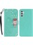 Samsung Galaxy A14 Için 5g Rhinestone Dekora Kazanmaya Dayanıklı Telefon Kapağı, Baskı Baykuş Çiçek Deseni Stand Cüzdan Deri Kılıf (Yurt Dışından) 1