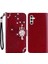 Samsung Galaxy A14 Için 5g Rhinestone Dekora Kazanmaya Dayanıklı Telefon Kapağı, Baskı Baykuş Çiçek Deseni Stand Cüzdan Deri Kılıf (Yurt Dışından) 1