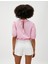 Crop Bluz Balon Kollu Bisiklet Yaka Beli Lastikli 4