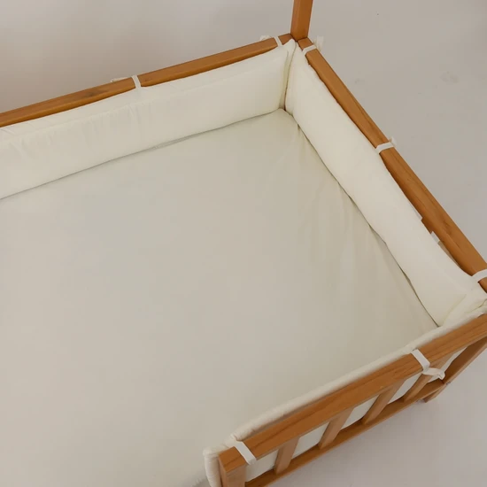 G&G Baby 90X190 cm Montessori Yataklar Için Yan Koruma Seti Ekru