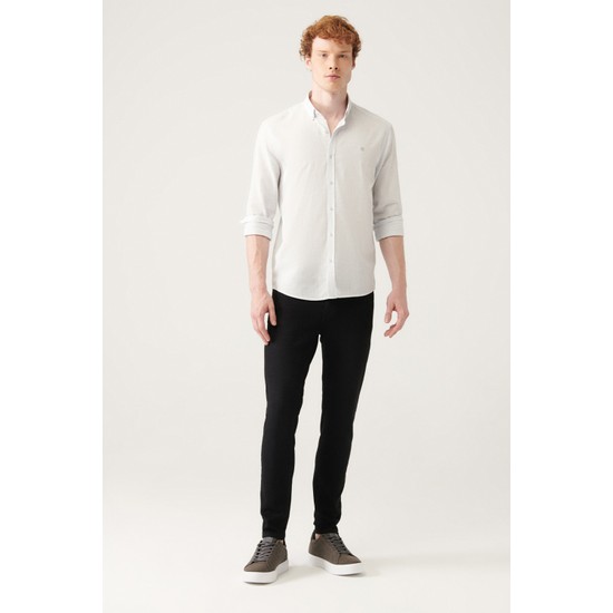 Avva Erkek Siyah Eskitme Yıkamalı Esnek Ekstra Slim Fit Dar Kesim Jean Pantolon E003513