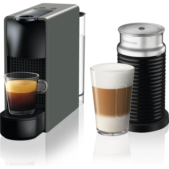 Nespresso C35 Essenza Mini Gri Kahve Makinesi ve Süt köpürtücü Aksesuar