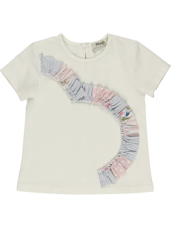 Panço Kız Bebek Fırfır Detaylı T-Shirt