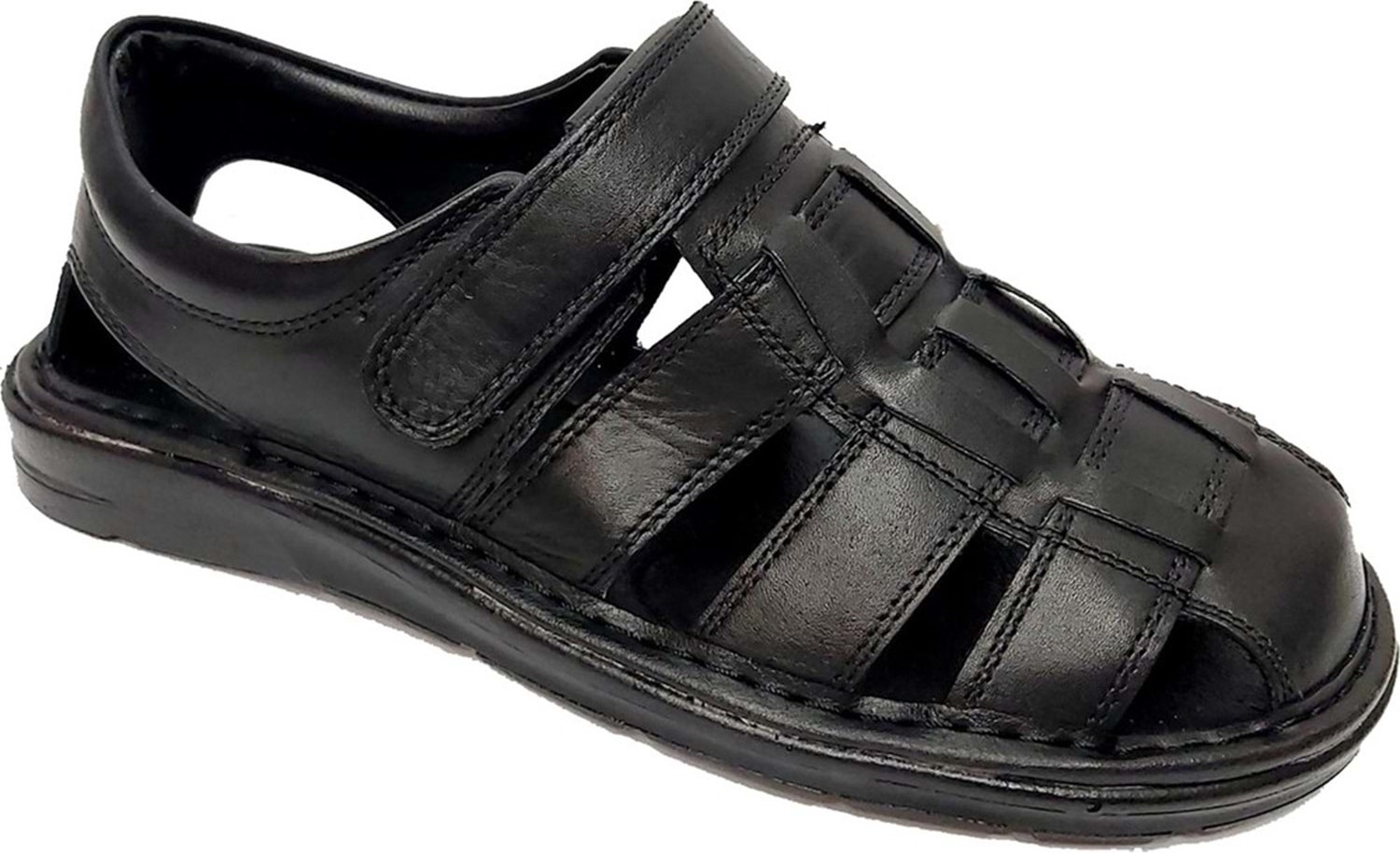 Moda Ayakkabı 0453 Siyah Deri Erkek Sandalet