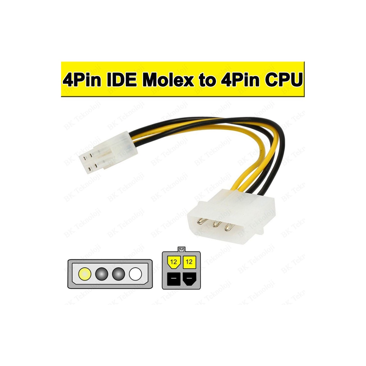 BK Teknoloji 4 Pin Molex - Atx P4 Cpu 4-Pin 12V Psu Güç Fiyatı