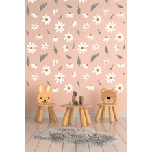 Hediye Postası Romantik Papatya Duvar Çocuk Odası Sticker Dekorasyon 80 Adet