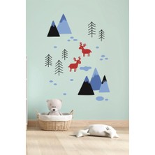Hediye Postası Iskandival Renkli Dağlar Duvar Çocuk Odası Sticker Dekorasyon