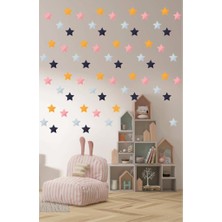 Lizpo Decor Renkli Yıldız 120 Adet Çocuk Odası Duvar Sticker Dekorasyon 5 cm
