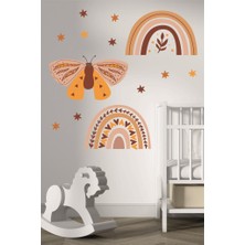 Lizpo Decor Bohem Gökkuşağı ve Kelebek Çocuk Odası Duvar Sticker Dekorasyon Seti Model 5