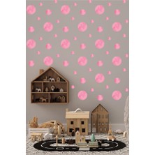 Lizpo Decor 5-4-3 cm Pembe Renkli Nature Suluboya Puantiye Seti 130 Adet