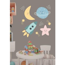 Lizpo Decor Uzay Güneş Ay Çocuk Odası Duvar Sticker Dekorasyon
