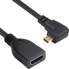 BK Teknoloji 90 Derece Açılı Micro HDMI Erkek To HDMI Dişi  Tablet Kamera Kablosu 1.8 Metre