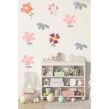 Lizpo Decor Karışık Papatyalar Çiçekler 16 Adet Çocuk Odası Duvar Sticker Dekorasyon