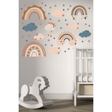 Lizpo Decor Gökkuşağı Bulut Çocuk Odası Duvar Sticker Dekorasyon Seti Model 5