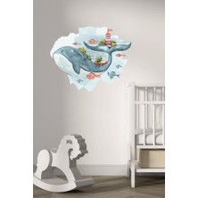 Lizpo Decor Bohem Balina Karikatür Deniz Duvar Sticker Çocuk Odası Dekorasyon