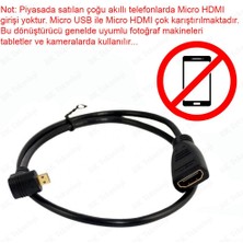 BK Teknoloji 90 Derece Dik Açılı Micro HDMI Erkek To HDMI Dişi  Tablet Kamera Kablosu 60CM