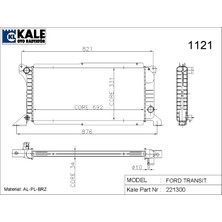 Kale Radyatör Transıt T15 /19 Ym. Turbo 1 Sıra 99VT8005AA 0220251AB