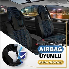 Kepmorpho 
Geely Emgrand Lüx Full Deri Oto Koltuk Kılıfı Ön Arka Takım (Giydirme Tip) Siyah Mavi