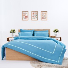 Homewell Monte Carlo Basıc Özel Tasarım Nevresim Takımı  Çift Kişilik Indıgo