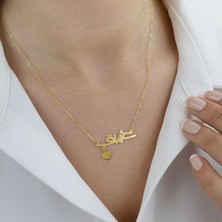 Nida Jewelry 925 Ayar Gümüş Arapça Kalp Isim Kolye