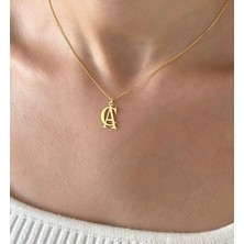 Nida Jewelry 925 Ayar Gümüş Tasarım Çift Harf Kolye