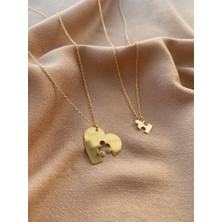 Nida Jewelry 925 Ayar Gümüş Çift Kalp Puzzle Kolye