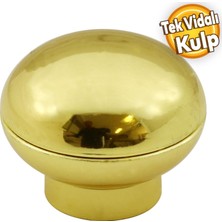 Badem10 Alya Düğme Mobilya Dolap Çekmece Kulpu Kulbu Plastik Gold Altın Tek Vidalı Kulp