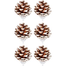 Partijet Yılbaşı Çam Ağcı Süsü Naturel Kozalak 4 cm 6'lı
