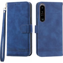 Xshop Sony Xperia 1 Iv 5g Için Dierfeng Df-03 Cep Telefonu Kapağı Çizgiler Basılı Pu Deri Cüzdan Telefon Stand Kılıfı (Yurt Dışından)