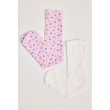 Katia & Bony 2 li Paket Fairytale Bebek Külotlu Çorap Beyaz/Pembe