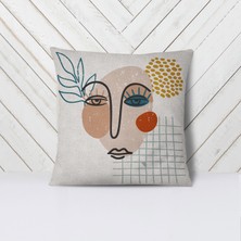 Armi Puf  Çift Tarafı Farklı Desenli 4'lü Kırlent Kılıfı -Soyut Modern Sanat