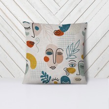 Armi Puf  Çift Tarafı Farklı Desenli 4'lü Kırlent Kılıfı -Soyut Modern Sanat