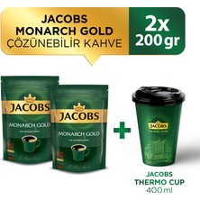 Jacobs Monarch Gold Kahve 200 gr x 2 Adet + Jacobs Thermo Cup 400 ml