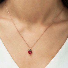 Kurra Store ​925 Ayar Gümüş Rose Çilek Figür Meyve Kolye