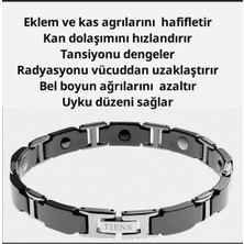 Tiens Titanyum & Çelik Denge Bilekliği  Siyah