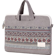 Canvas Artisan T38-5 Ulusal Stil Deseni 14 Inç Dizüstü Bilgisayar Omuz Messenger Çanta Evrak Çantası Omuz Kayışı Ile Seyahat Koşusu (Yurt Dışından)