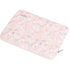 Canvas Artisan G4-T0111 Çiçek Basılı 14 Inç Dizüstü Kılıf Pu Pu Deri Dizüstü Dizüstü Bilgisayar Küçük Çantalı Taşıma Çantası (Yurt Dışından)