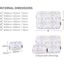 Canvas Artisan G50-T0111 13 Inç Dizüstü Bilgisayar Karikatür Hayvan Hayvan Desen Dizüstü Bilgisayar Kolu Şok Geçirmez Pu Taşıma Çantası + Küçük Çanta Seti (Yurt Dışından)