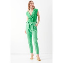 Vitrin Yüksek Bel Kuşak Detaylı Pantolon