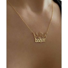 Nida Jewelry 925 Ayar Gümüş Alev Isim Kolye
