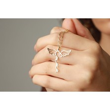 Nida Jewelry 925 Ayar Gümüş Melek Kanatlı Isim Kolye