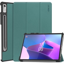 Enkay Lenovo Sekmesi Için Deri Stand Kasası P11 Pro Gen 2 Koyu Yeşil (Yurt Dışından)