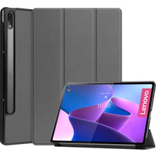 SZYKD Lenovo Için Deri Tablet Kılıfı P12 Pro 12.6 Gri (Yurt Dışından)