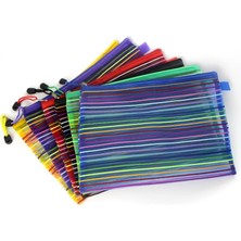 SZYKD 12 Pcs Çok Molor Plastik A5 Belge Zip Up Mesh Dosya Depolama Çantası, Boyut: 22X18CM (Yurt Dışından)