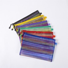 SZYKD 12 Pcs Çok Molor Plastik A5 Belge Zip Up Mesh Dosya Depolama Çantası, Boyut: 22X18CM (Yurt Dışından)