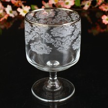 Paşabahçe 44074 Helena  Dekorlu Ayaklı 6lı Dondurma-Tatlı Kupası -Platın