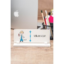 Hediye Dükkanı Erkek Diş Hekimi Karikatürü Taş Masa Isimliği