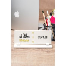 Hediye Dükkanı Harita Tapu Kadastro Öğretmenine Hediye Taş Masa Isimliği