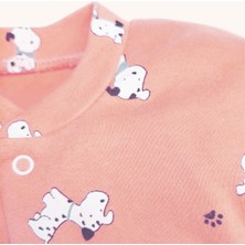 Bebizu Çıtçıtlı Yavru Köpek Desenli Kendinden Patikli Tulum